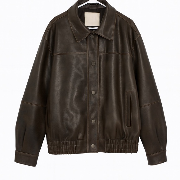 Pilcro Jackets & Blazers - Anthropologie Pilcro Dark Brown Oversized Leather Jacket Size M